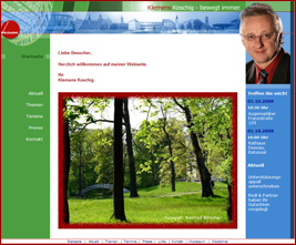Screenshot der Webseite von Klemens Koschig